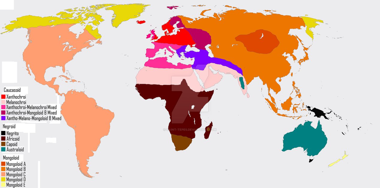 five races of humans